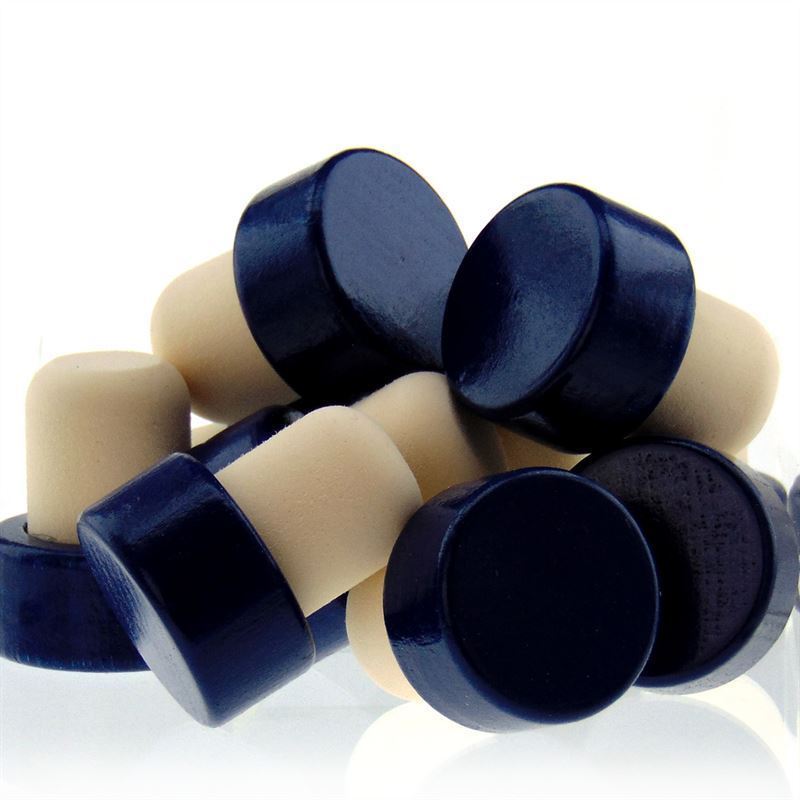 19 mm mushroom cork, wood, blue, for opening: cork