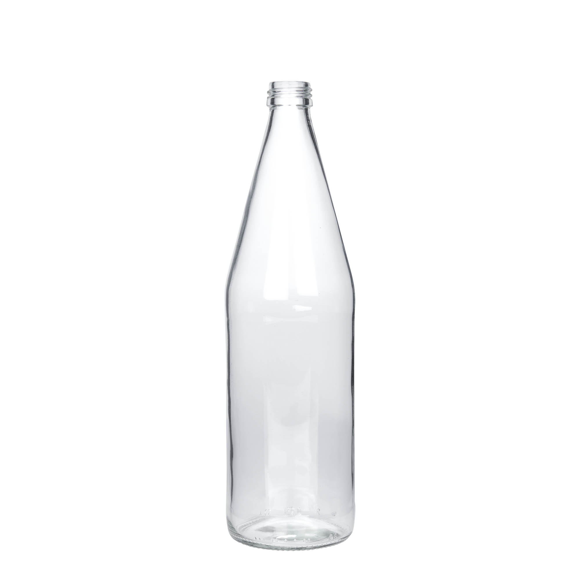 750 ml universal bottle carrot shape, glass, opening: PP 28 750 ml universal bottle carrot shape, glass, opening: PP 28