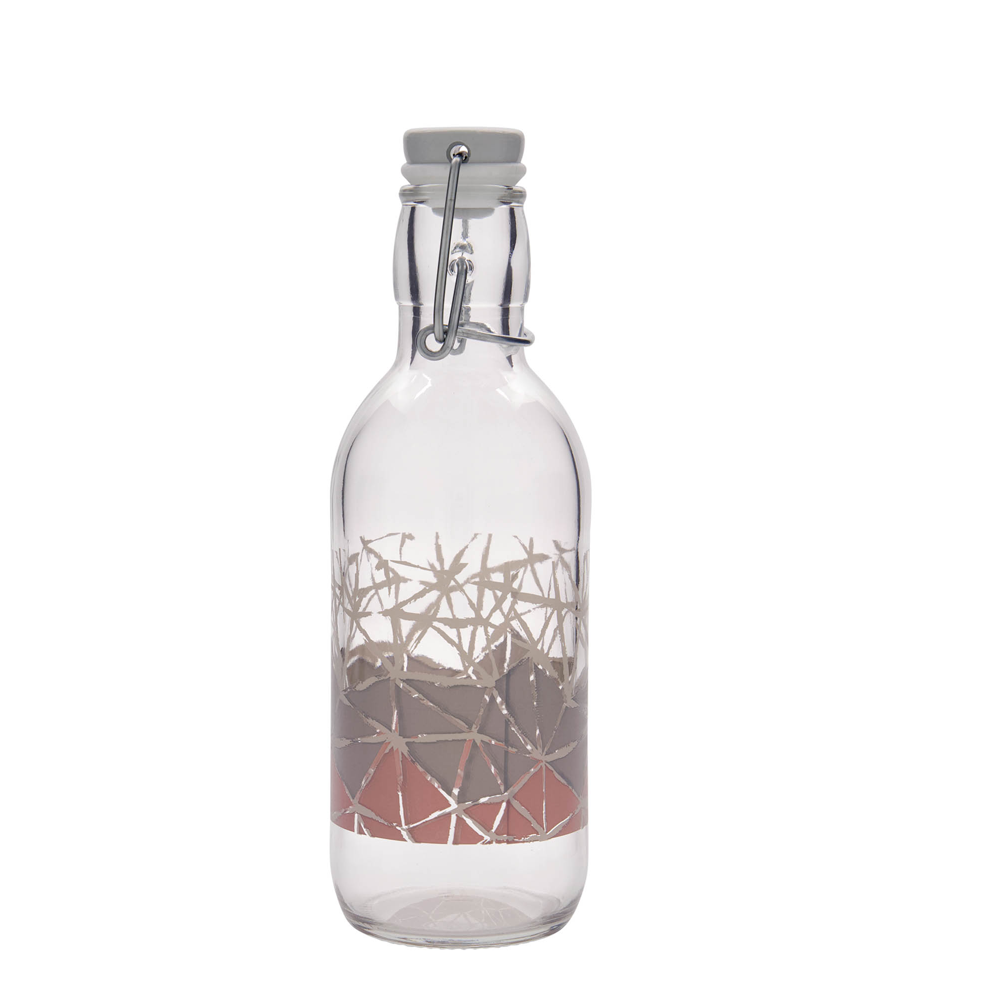 500 ml glass bottle Emilia printed 'Manolibera rosa', opening: swing top closure 500 ml glass bottle Emilia printed 'Manolibera rosa', opening: swing top closure