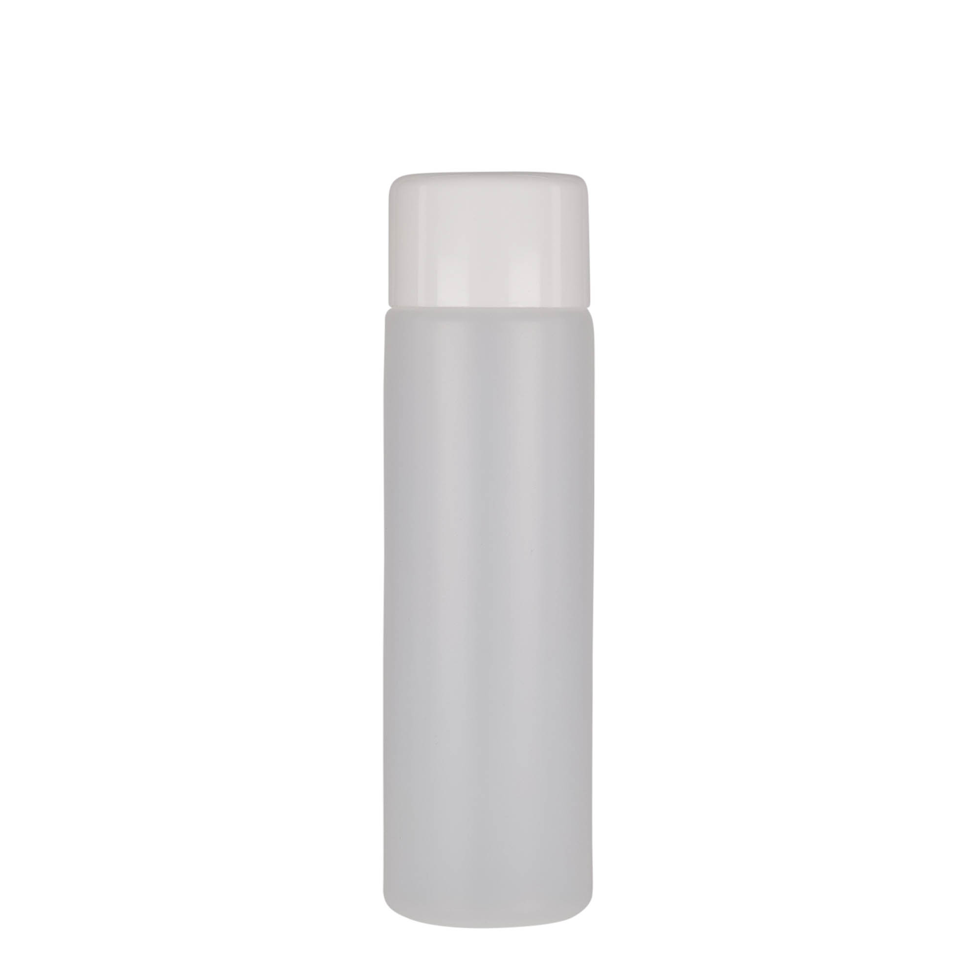 250 ml round bottle, PE plastic, natural, opening: screw cap