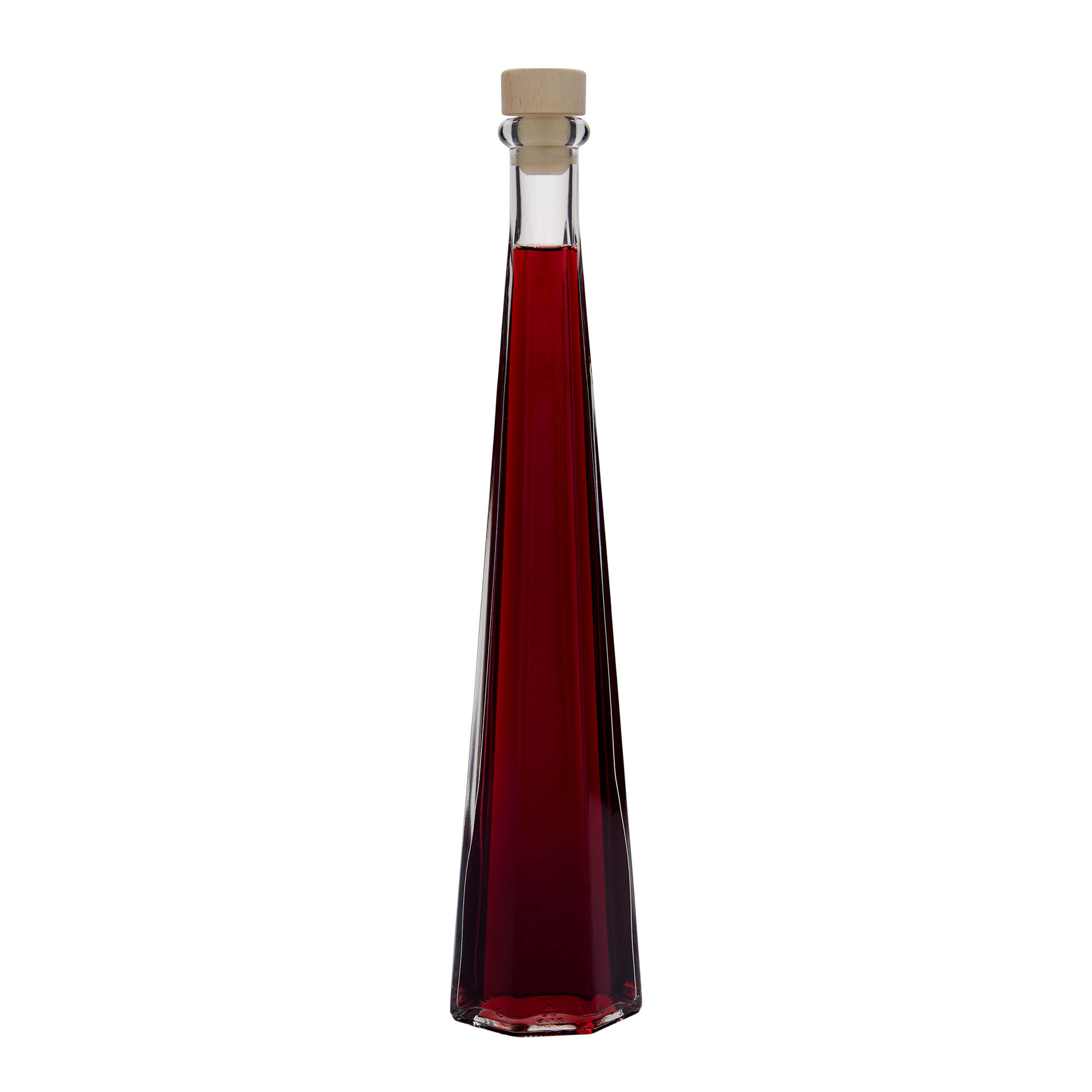 200 ml glass bottle 'Dama Sexta', hexagonal, opening: cork