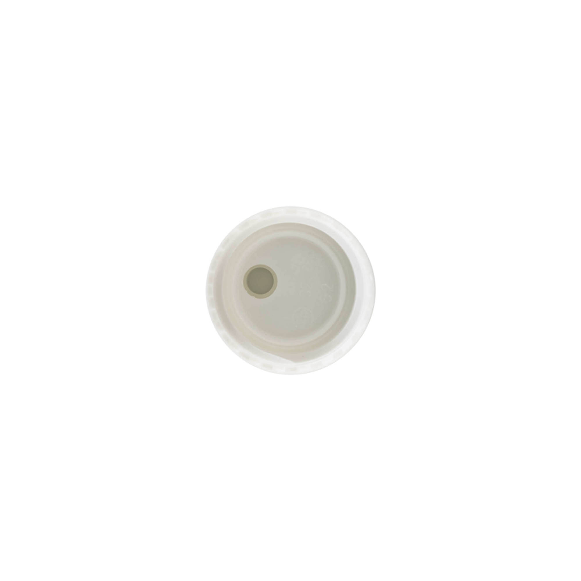 Screw cap with disc top, PP plastic, white, for opening: 24/410