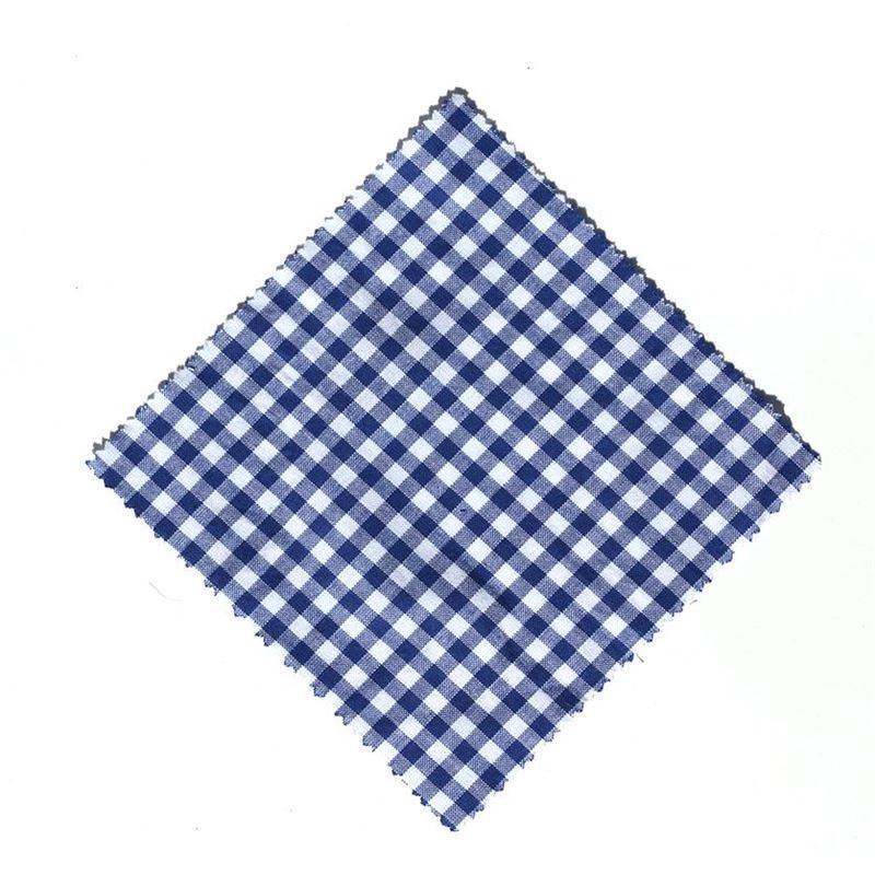 Checked fabric jar cover 12x12, square, textile, dark blue, for opening: TO38-TO53 Checked fabric jar cover 12x12, square, textile, dark blue, for opening: TO38-TO53