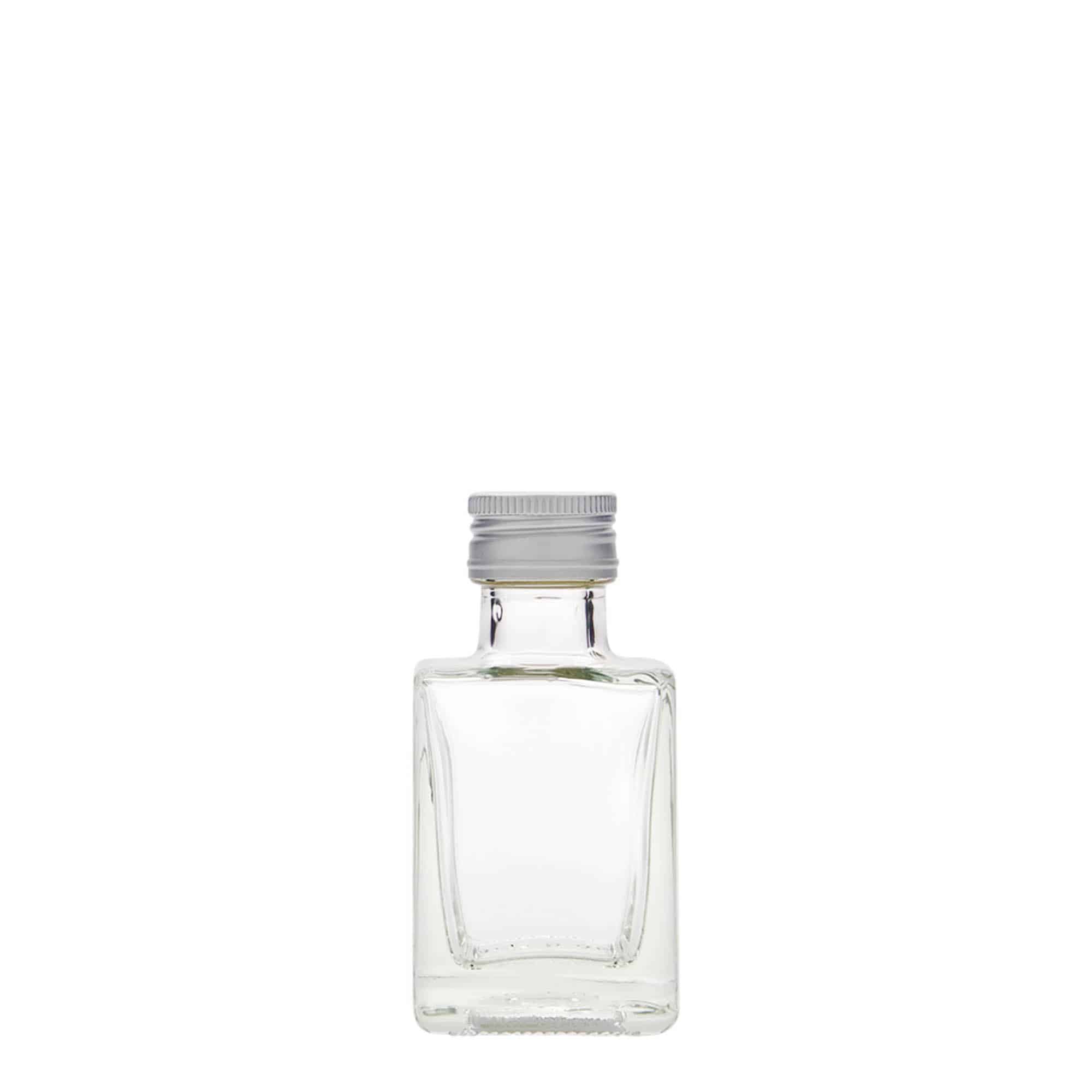 50 ml glass bottle ‘Cube’, square, opening: PP 24