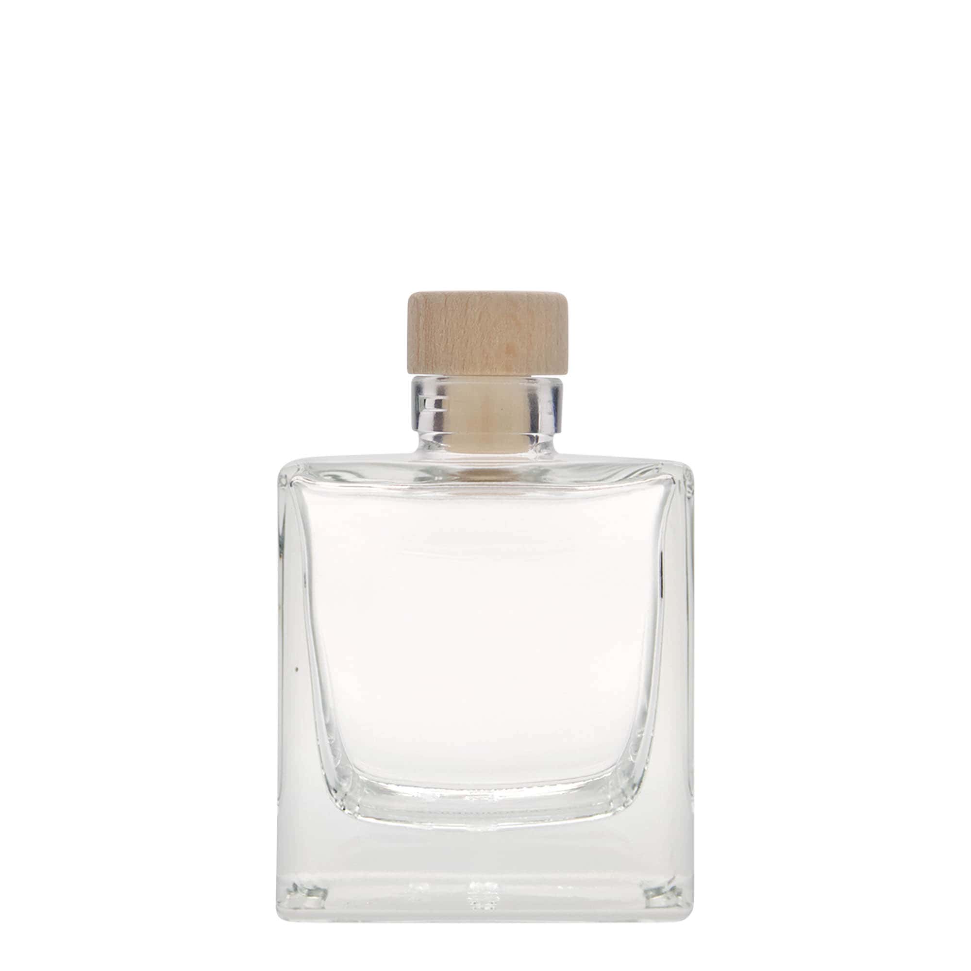 200 ml glass bottle ‘Cube’, square, opening: cork