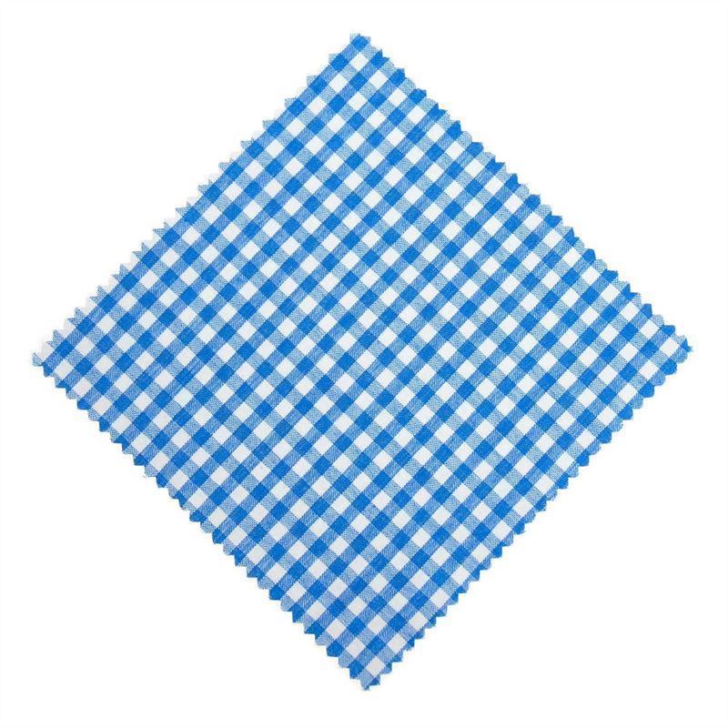 Checked fabric jar cover 15x15, square, textile, petrol, for opening: TO58-TO82 Checked fabric jar cover 15x15, square, textile, petrol, for opening: TO58-TO82