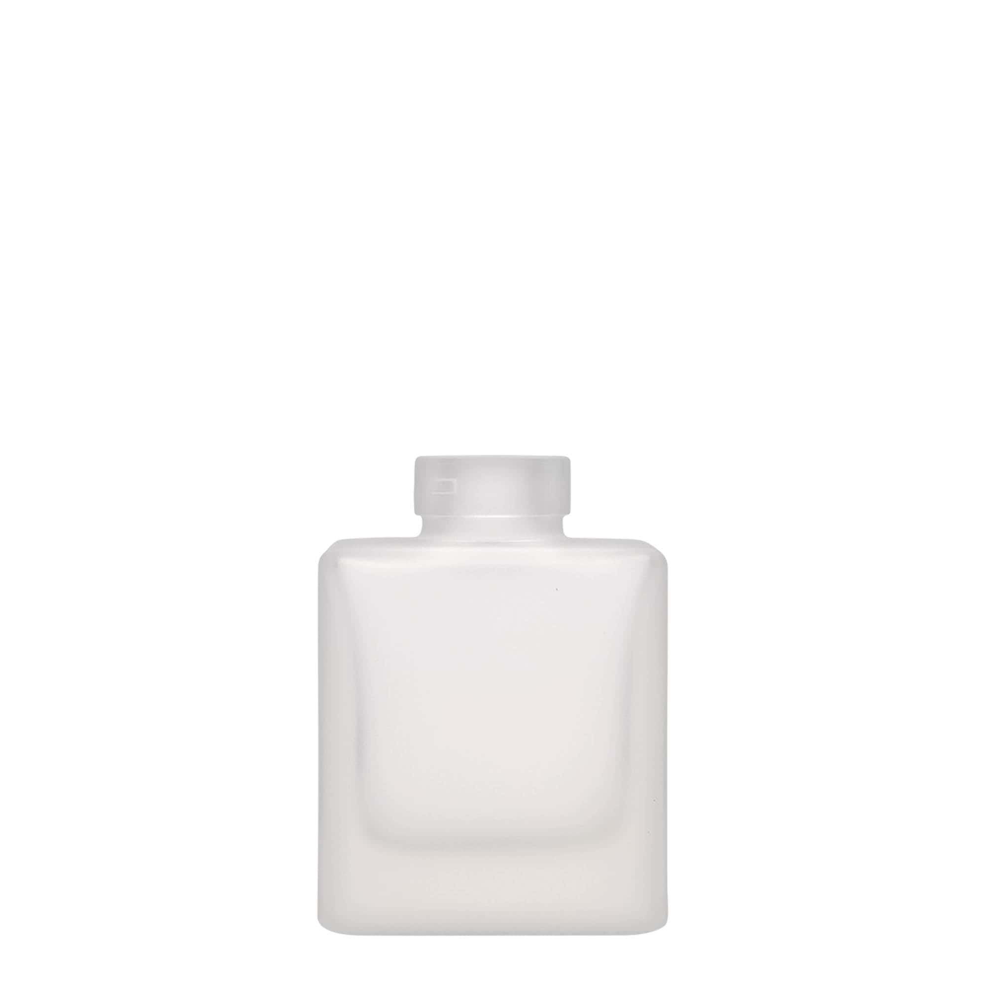 100 ml glass bottle ‘Cube’, square, frosted, opening: cork
