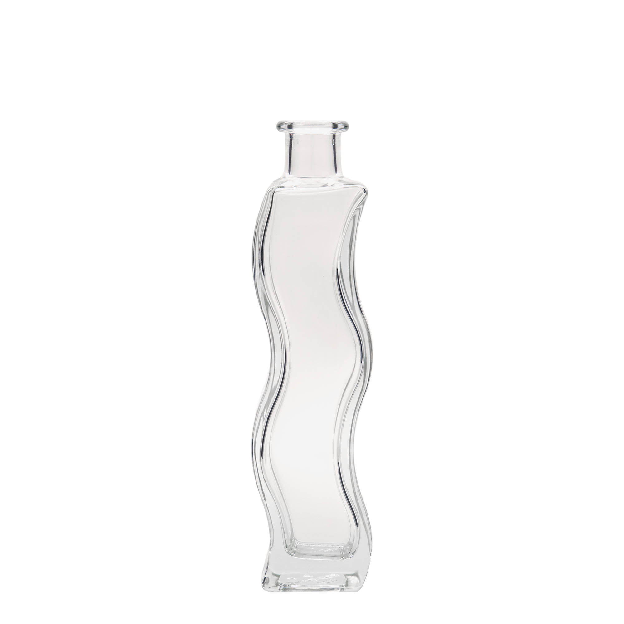 200 ml glass bottle 'Wave', square, opening: cork