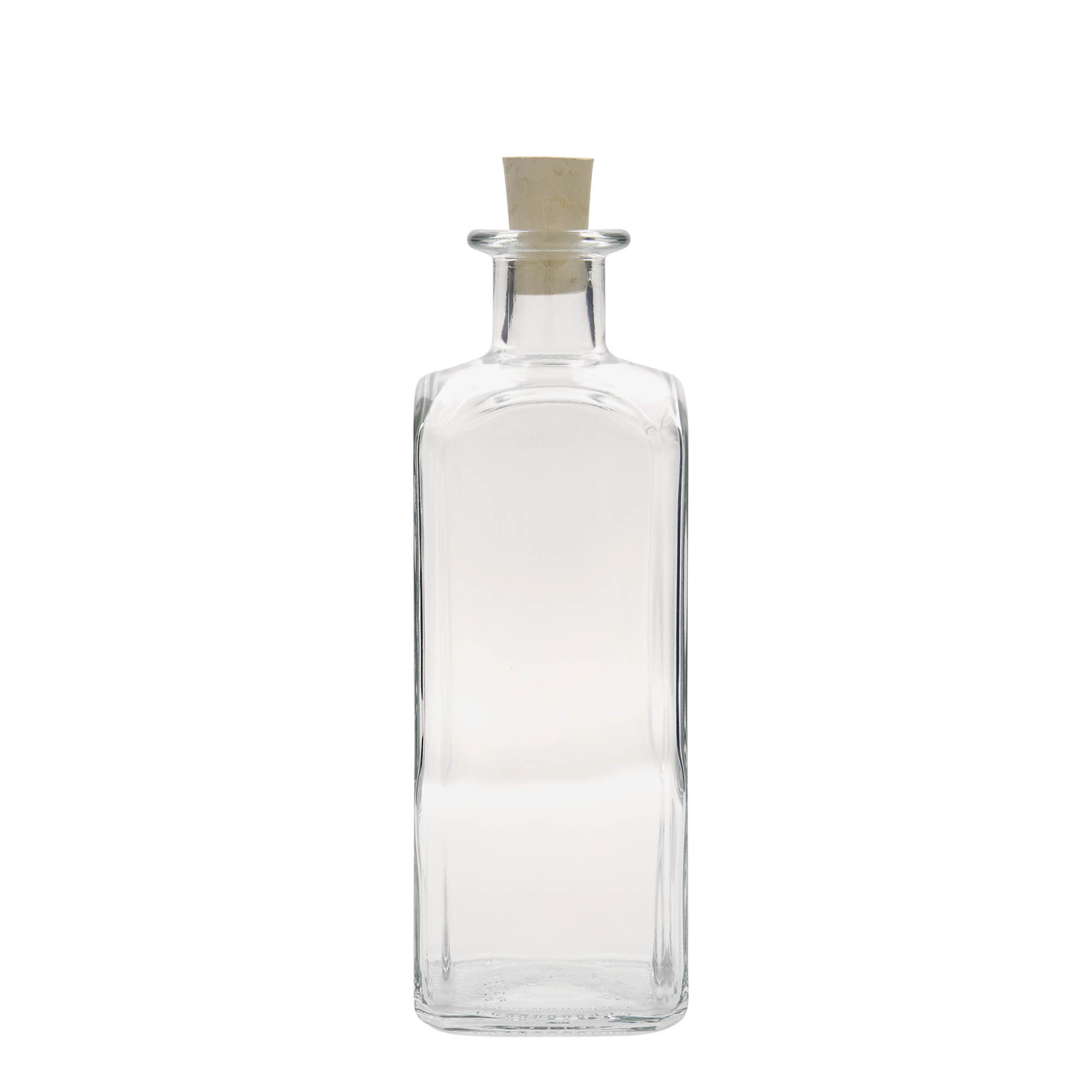 500 ml glass bottle Apothecary Carré, square, opening: cork 500 ml glass bottle Apothecary Carré, square, opening: cork