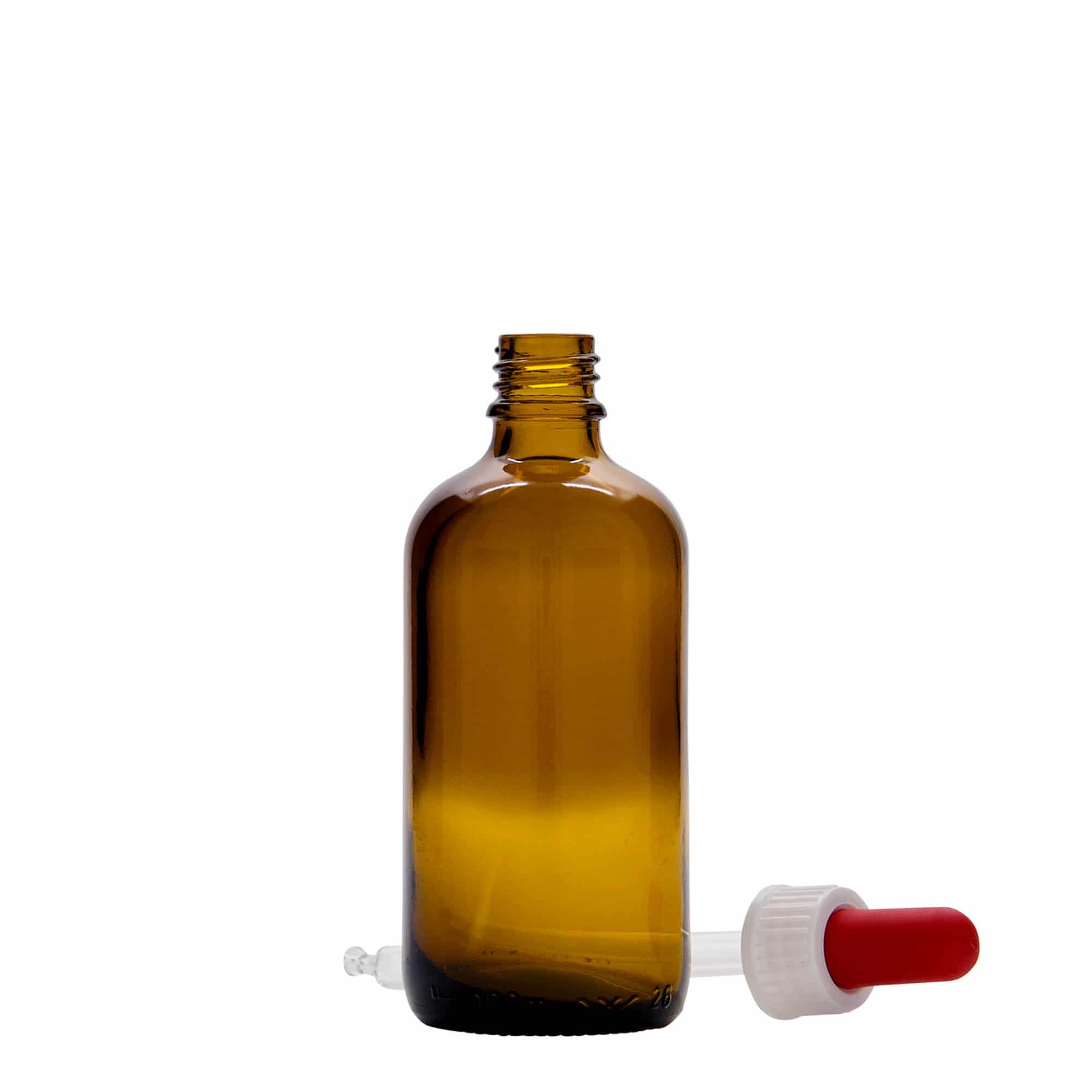 100 ml dropper bottle medicine, glass, brown-red, opening: DIN 18
