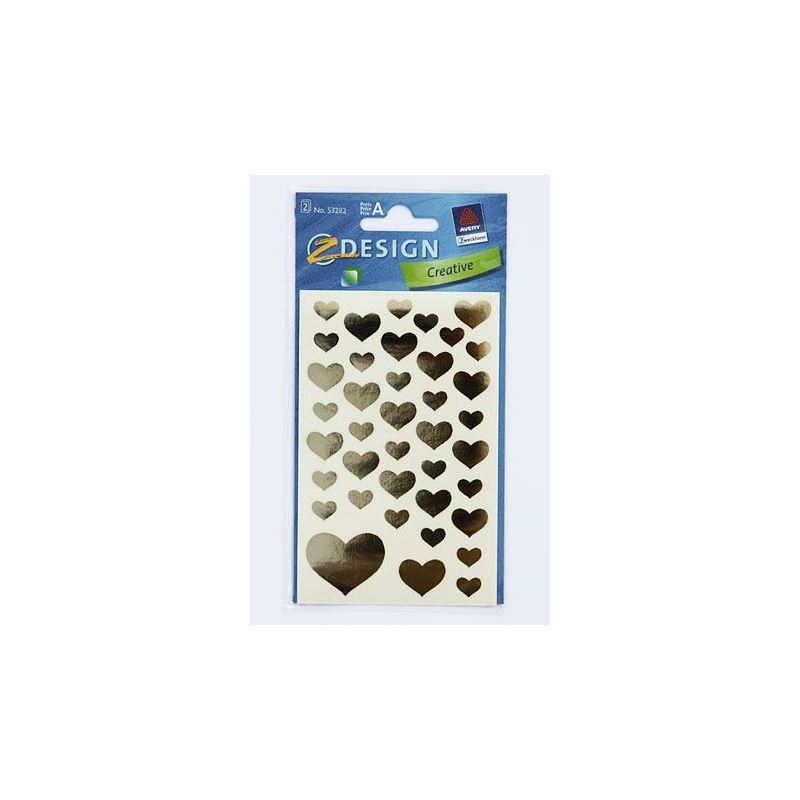 Zweckform Stickers 'Hearts', paper, gold