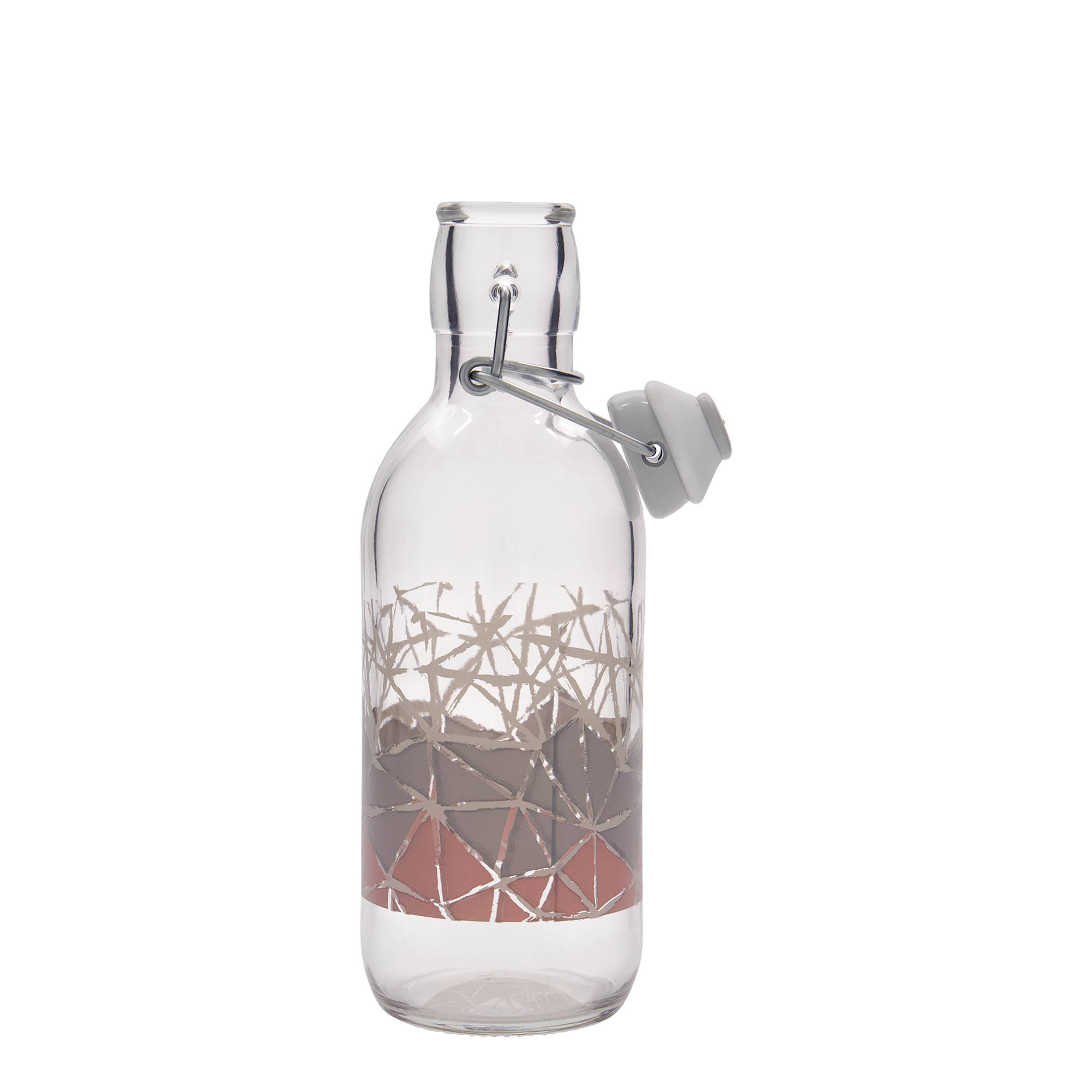 500 ml glass bottle Emilia printed 'Manolibera rosa', opening: swing top closure 500 ml glass bottle Emilia printed 'Manolibera rosa', opening: swing top closure