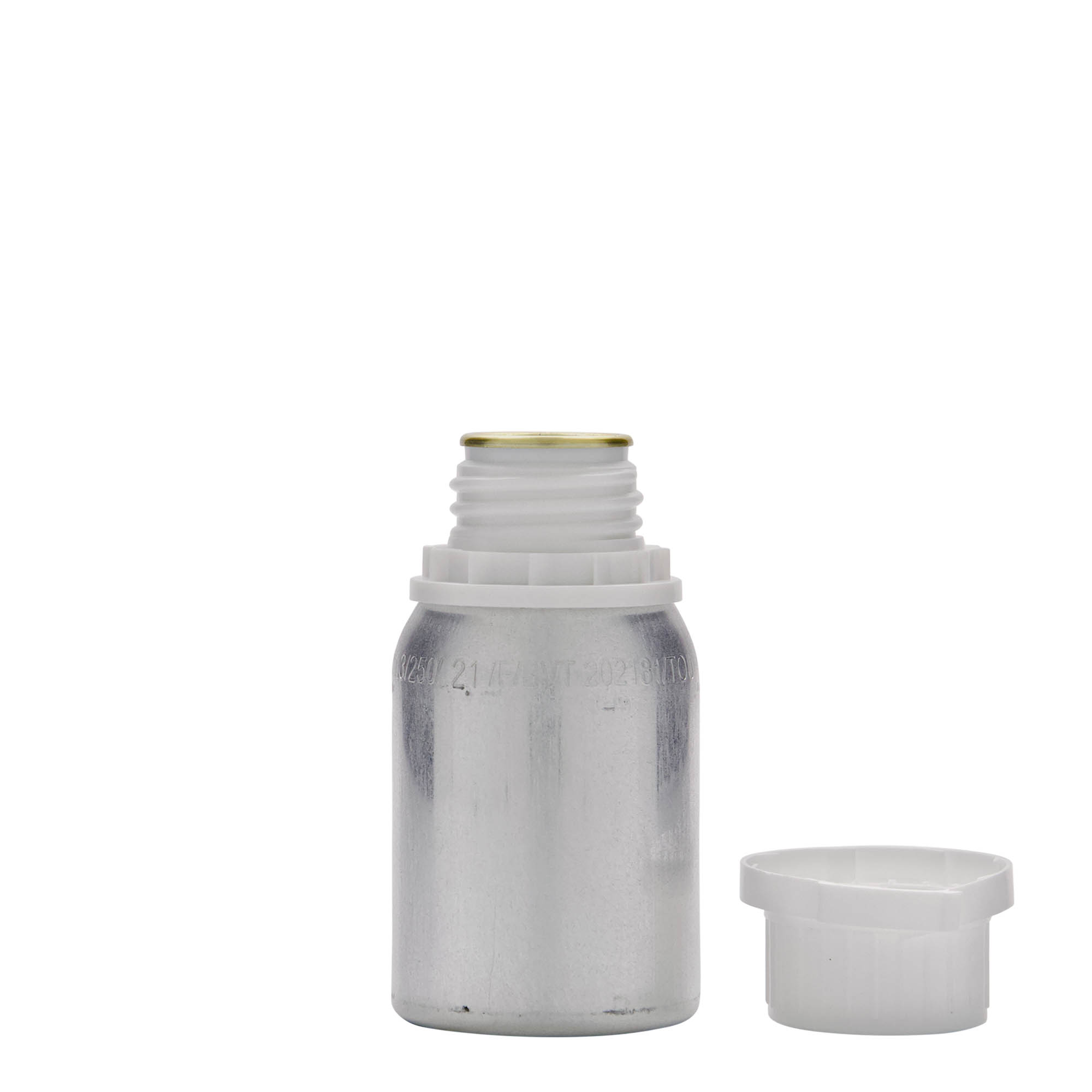 125 ml aluminium bottle, metal, silver, opening: DIN 32