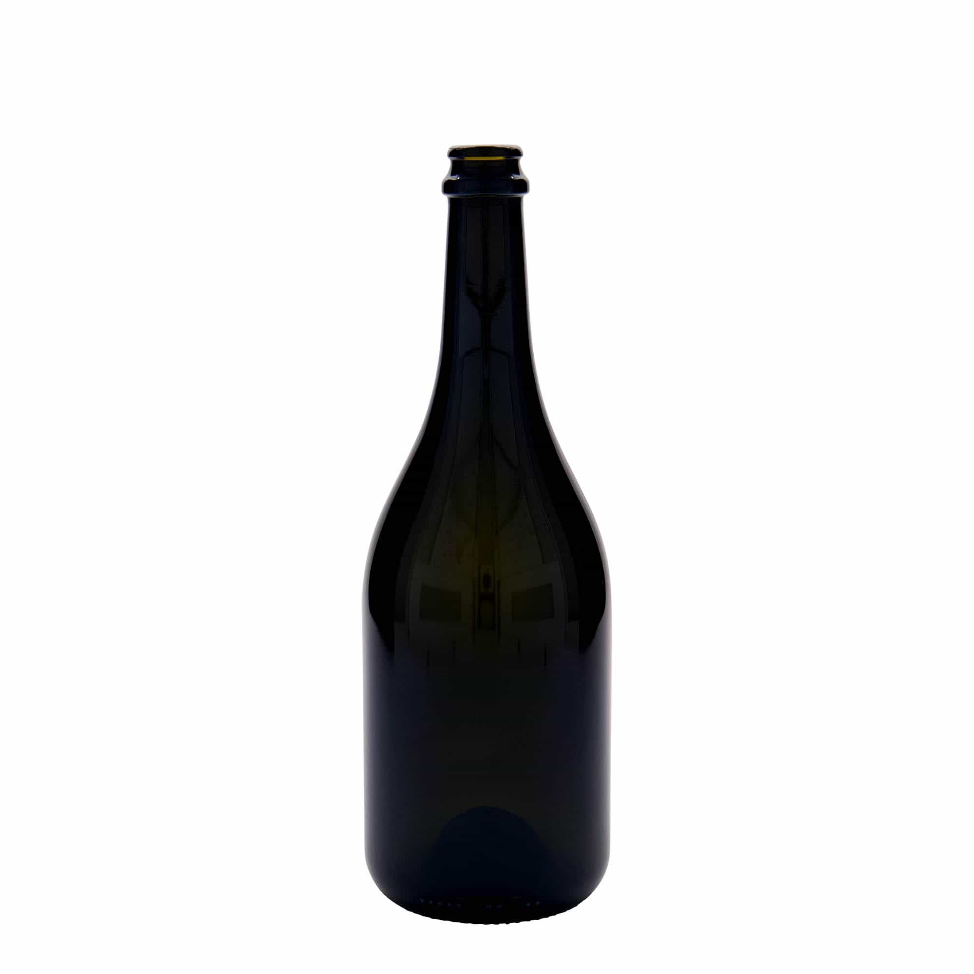 750 ml beer bottle ‘Horta’, glass, antique green, opening: crown cap
