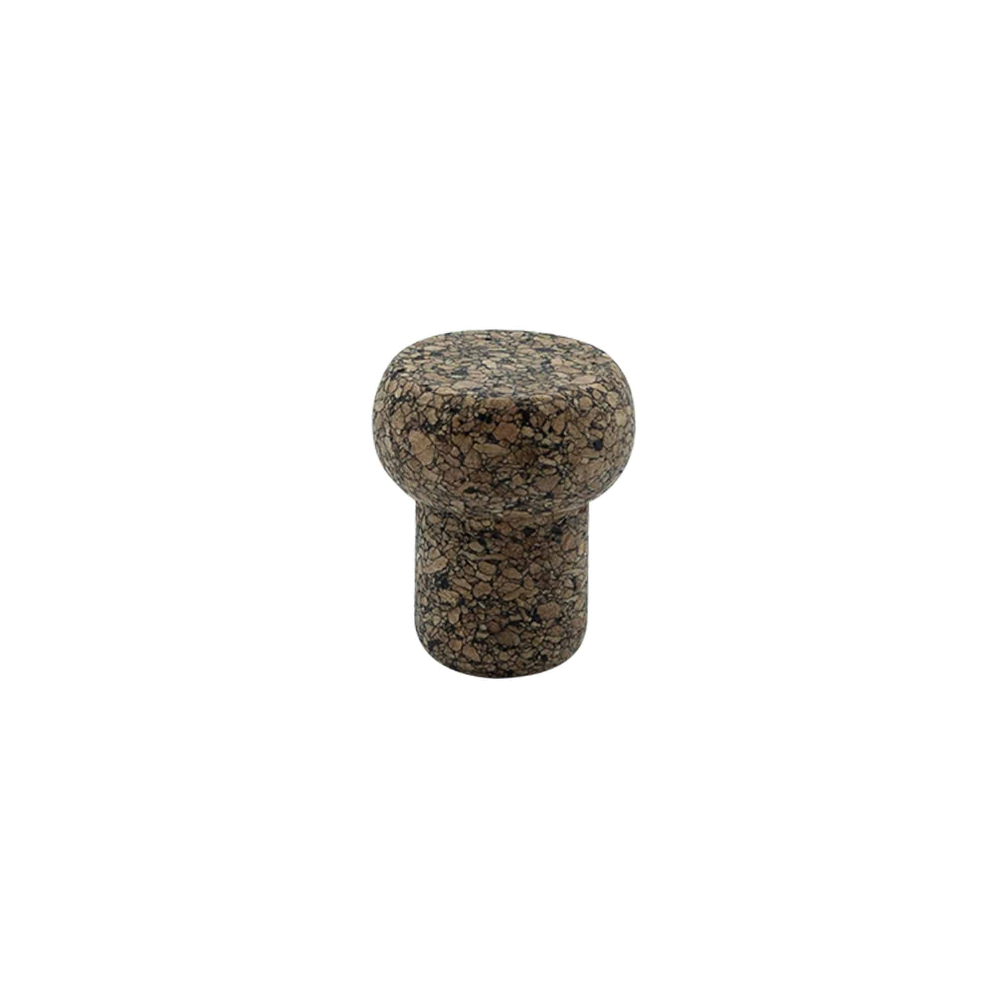 Handle cork ‘Barrel’ 19.5 mm, Corkcoal, for opening: Cork