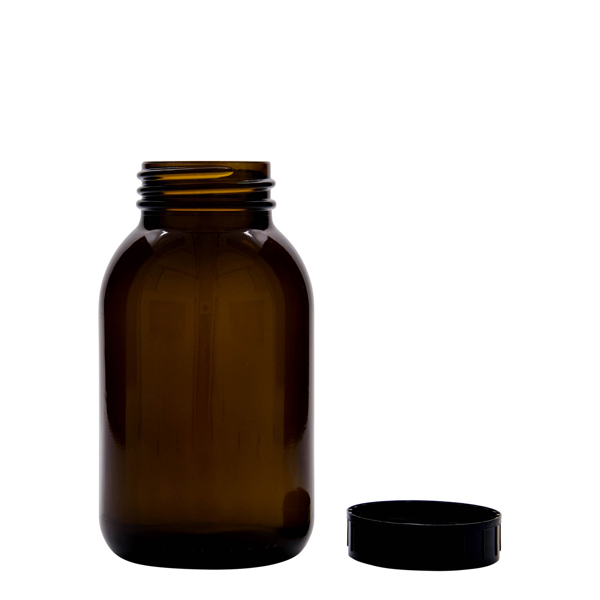 500 ml wide-neck jar, brown, opening: DIN 55 500 ml wide-neck jar, brown, opening: DIN 55