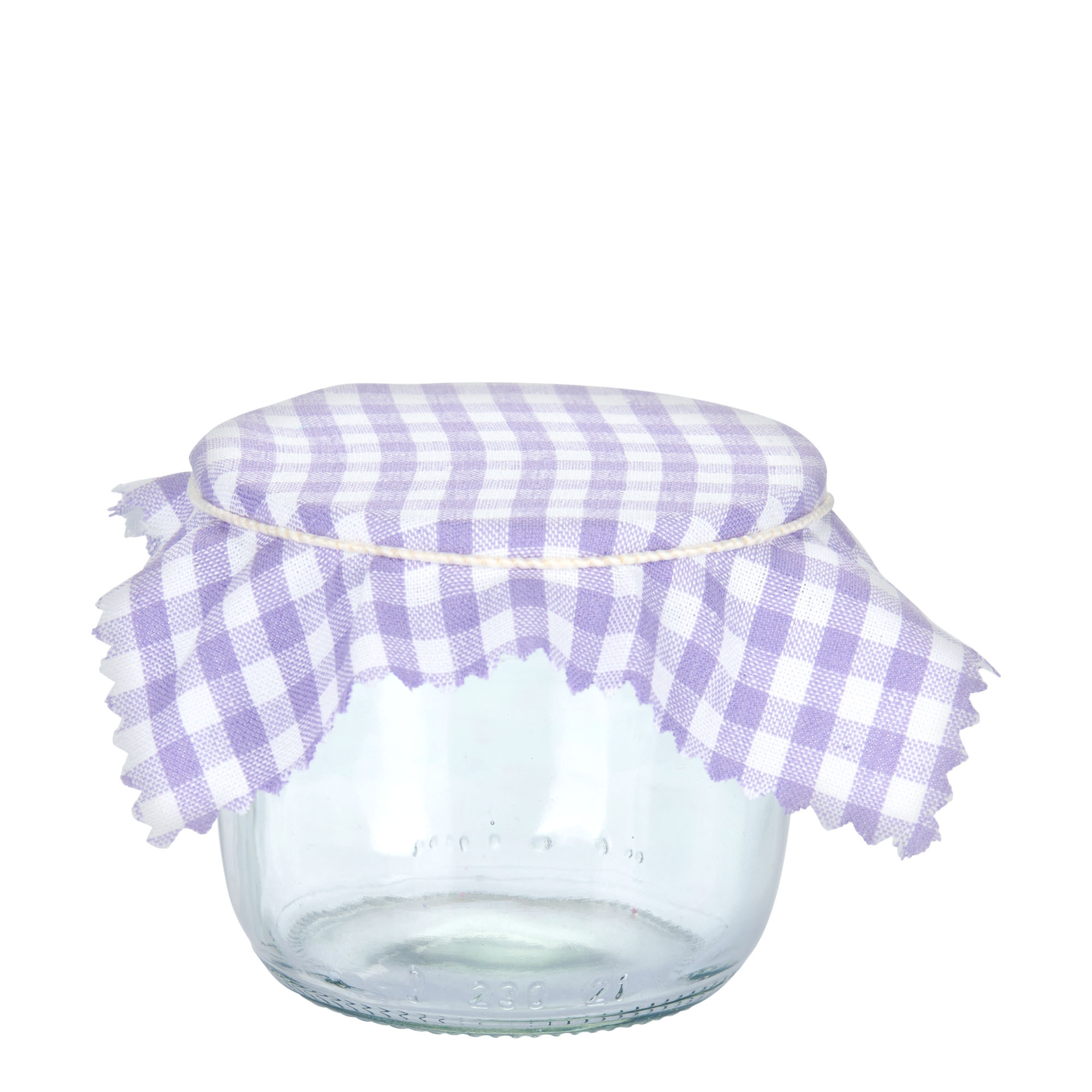 Checked fabric jar cover 12x12, square, textile, lilac, for opening: TO38-TO53