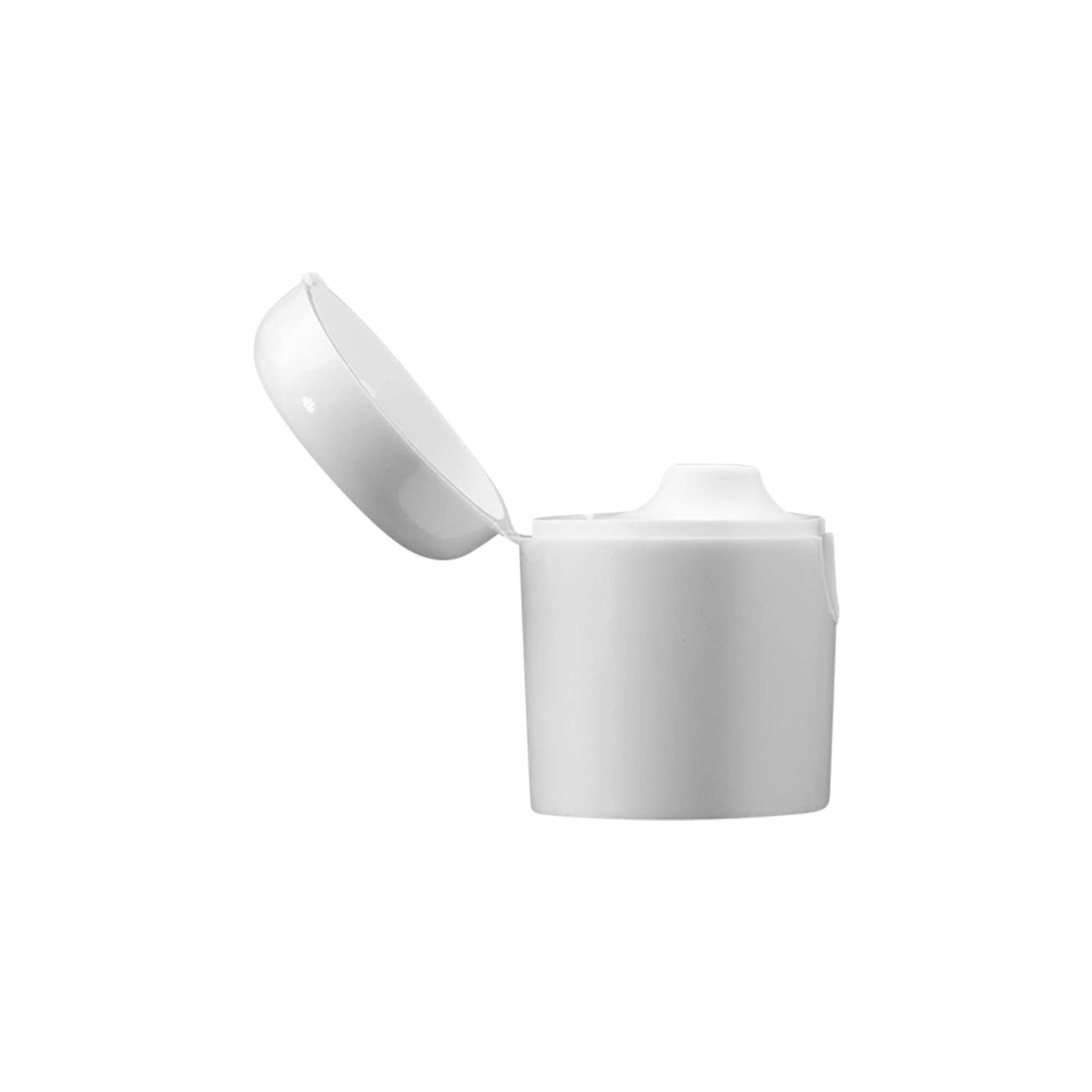 Screw cap with hinged flap for 'Indy', plastic, white