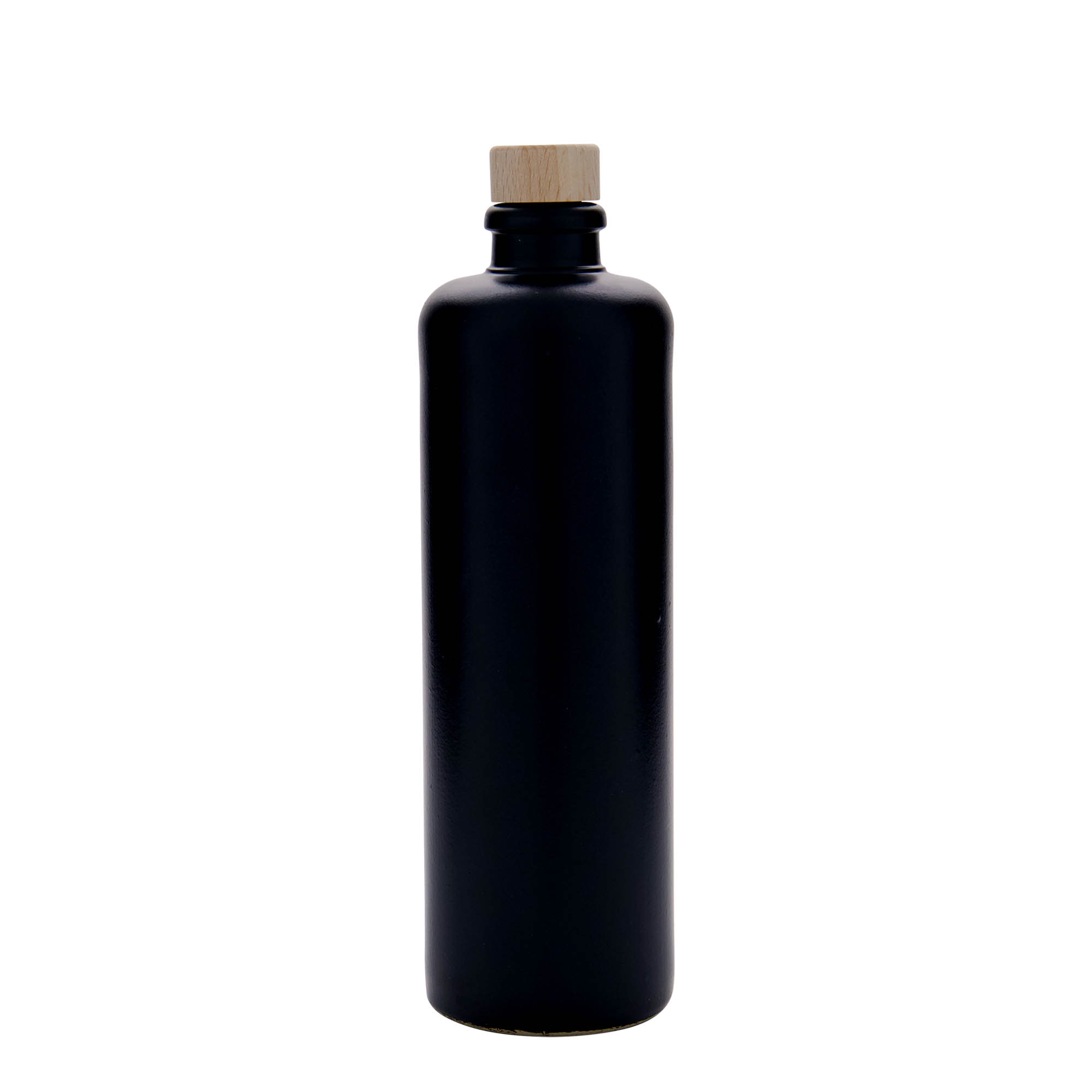 500 ml earthen jug, stoneware, black, closure: cork 500 ml earthen jug, stoneware, black, closure: cork
