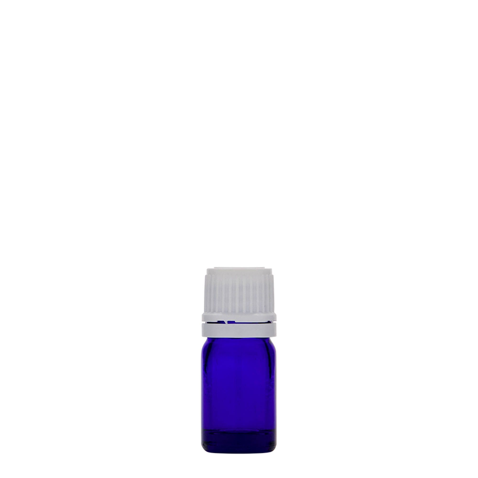 5 ml medicine bottle, glass, royal blue, opening: DIN 18